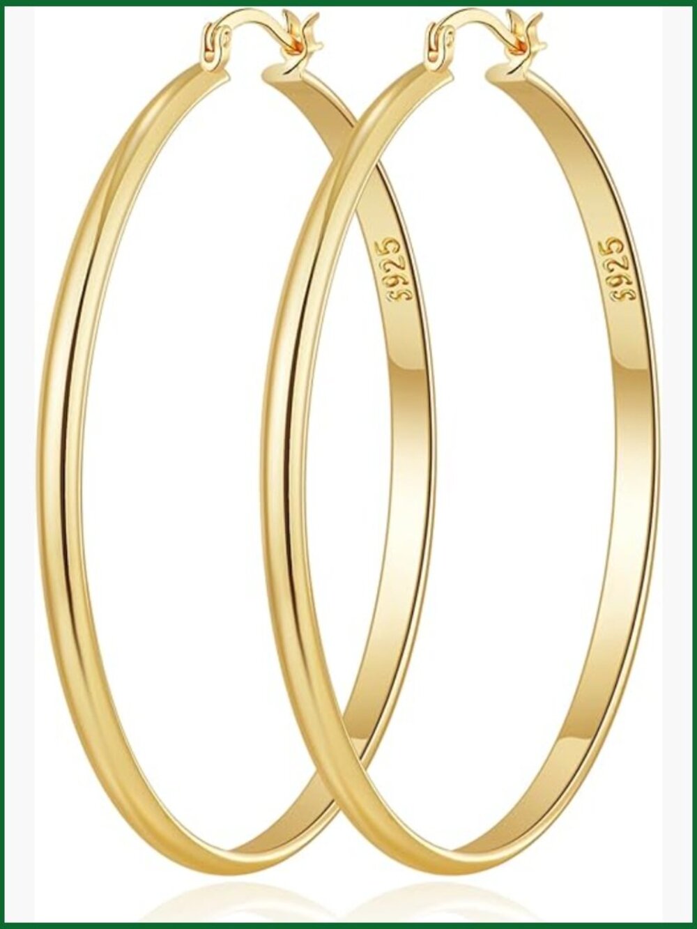 Hypoallergenic 14k Gold Plated Copper Hoop Earrings 30/40/50/60MM